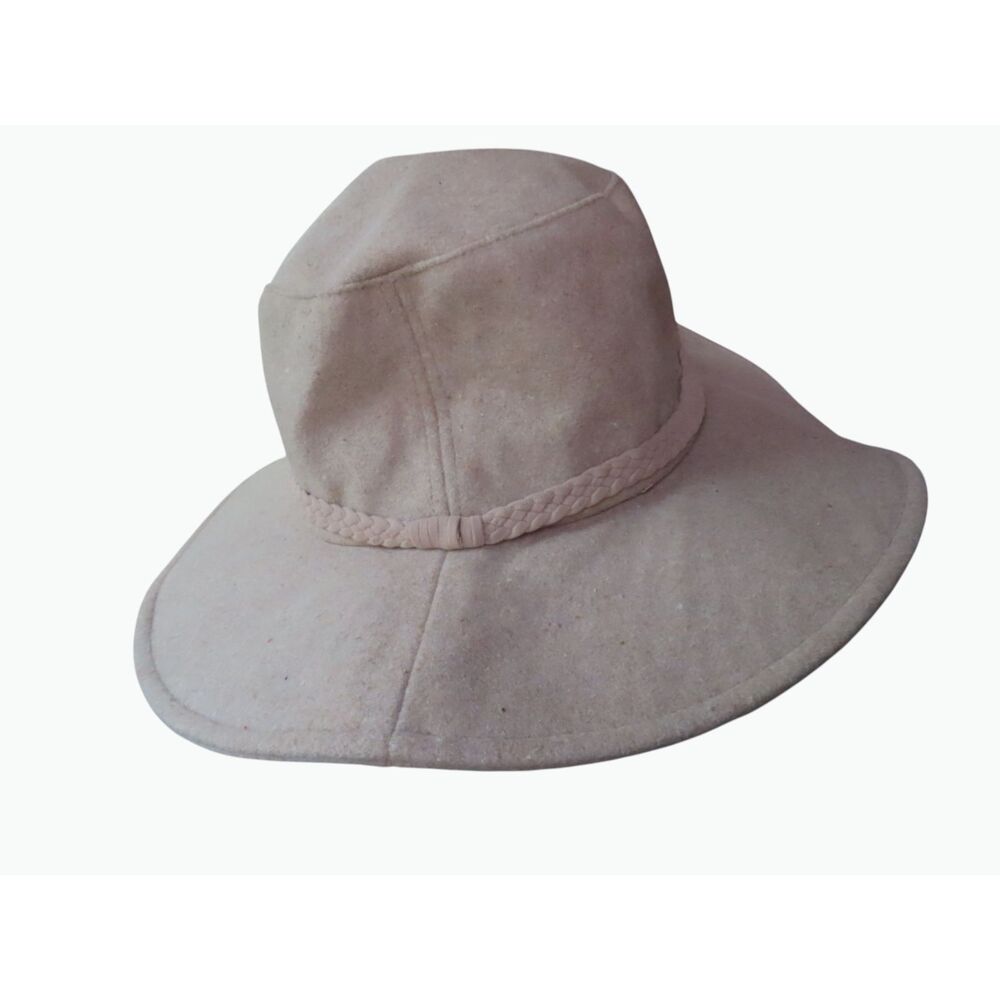 ASV by Asava Beige Felt Wide Brim Hat NWT – Braided Trim Band
